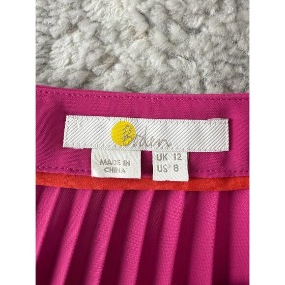 Boden Size 8 Pleated Maxi A Line Pink Purple Skirt Zip Casual - Picture 5 of 8